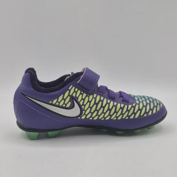 Nike Magista Soccer Cleats Girls 11C Purple Green Firm Ground FG Shoes Kids - Picture 2 of 12